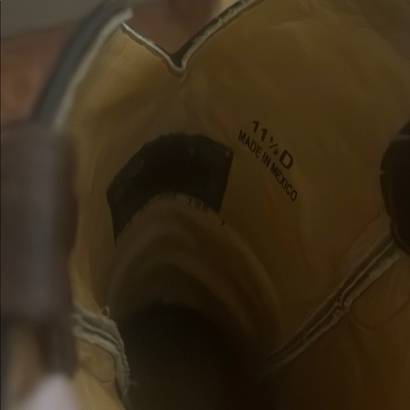 Brown Leather Cowboy Boots with Embroidered Design USF game day boots - Picture 6 of 7